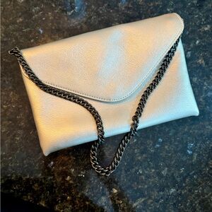 J. CREW Leather Envelope Convertible Purse with Chain Strap